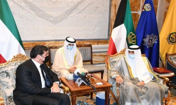 الشيخ نواف يلتقي بارزاني في أول زيارة رسمية يجريها للكويت