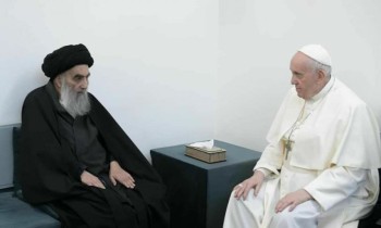 السيستاني اشترط عدم حضور أي مسؤول عراقي لقاءه مع البابا