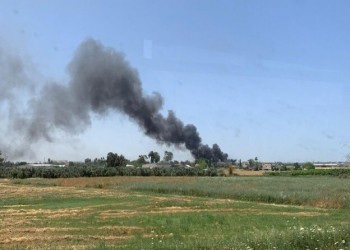 اندلاع حريق كبير قرب مطار بن جوريون في إسرائيل