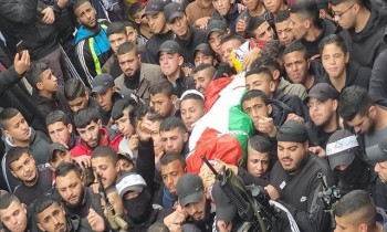 تشييع جثمان فتى فلسطيني قتله الاحتلال قرب نابلس