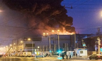 روسيا.. حريق هائل في محيط معهد البحث العلمي للأجهزة الدقيقة (فيديو)